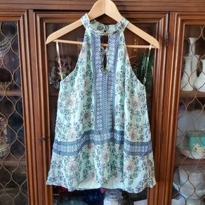 Blue Rain Mint Scalloped Tank